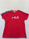 Fila Women's Red T-Shirt – Size 14, Logo, Short Sleeve