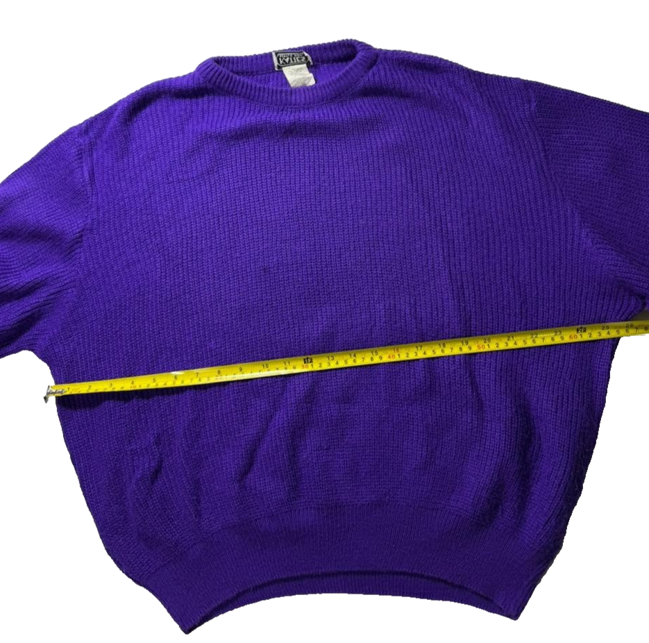 Katies Acrylic Wool Sweater Ribbed Knit Purple Women's Luxury | Size 12