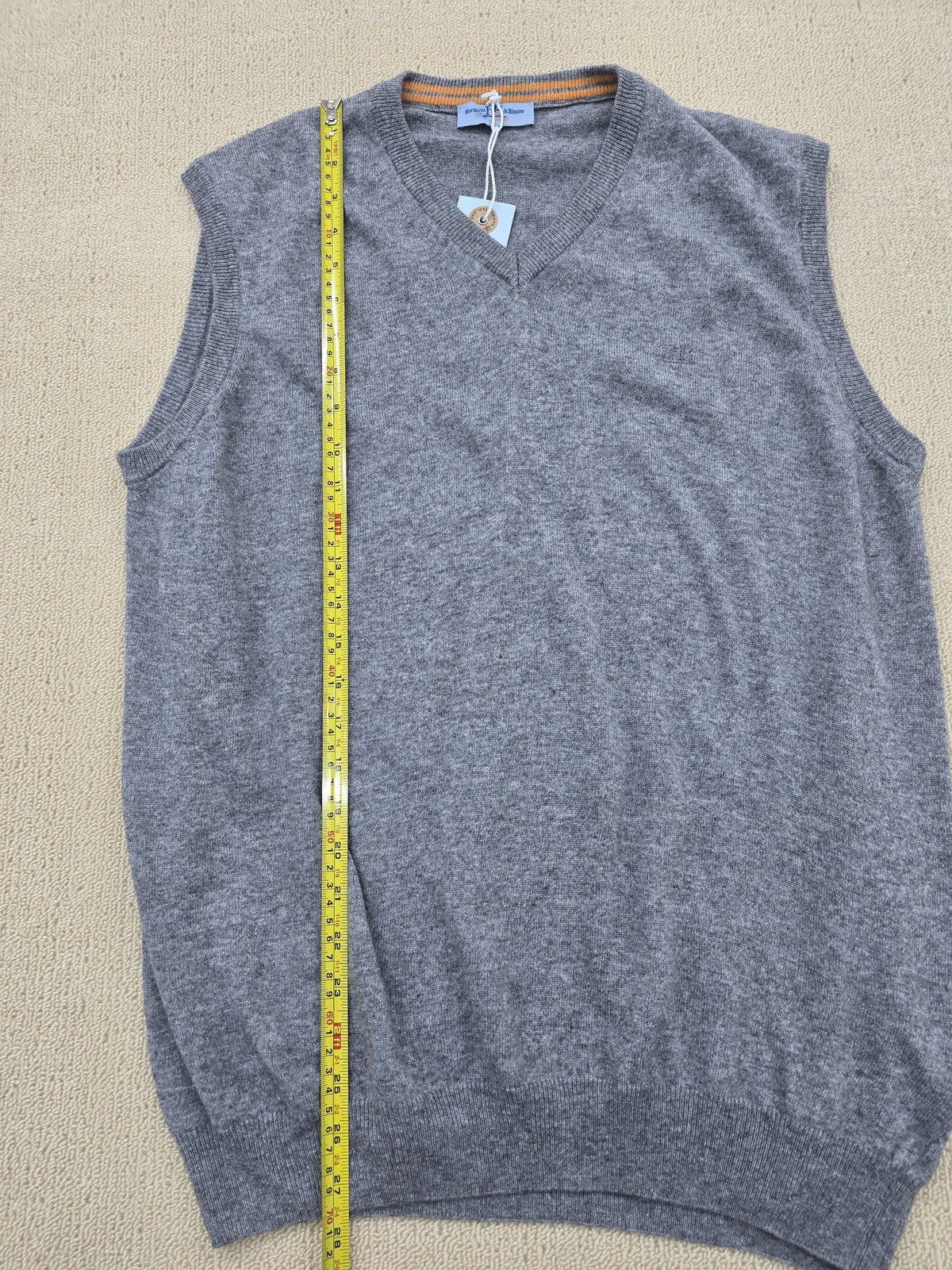 Harmont & Blaine Gray V-Neck Sweater Vest Men's XL Regular Fit