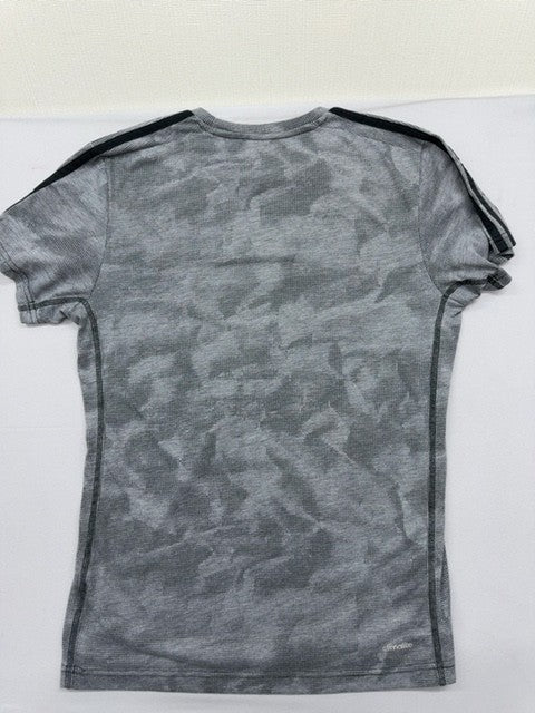 Adidas Men's Gray T-Shirt – Size S, Camo, Short Sleeve