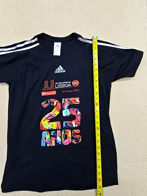 Adidas Men's Black Lisboa Marathon T-Shirt Size M 2010 3 Stripes