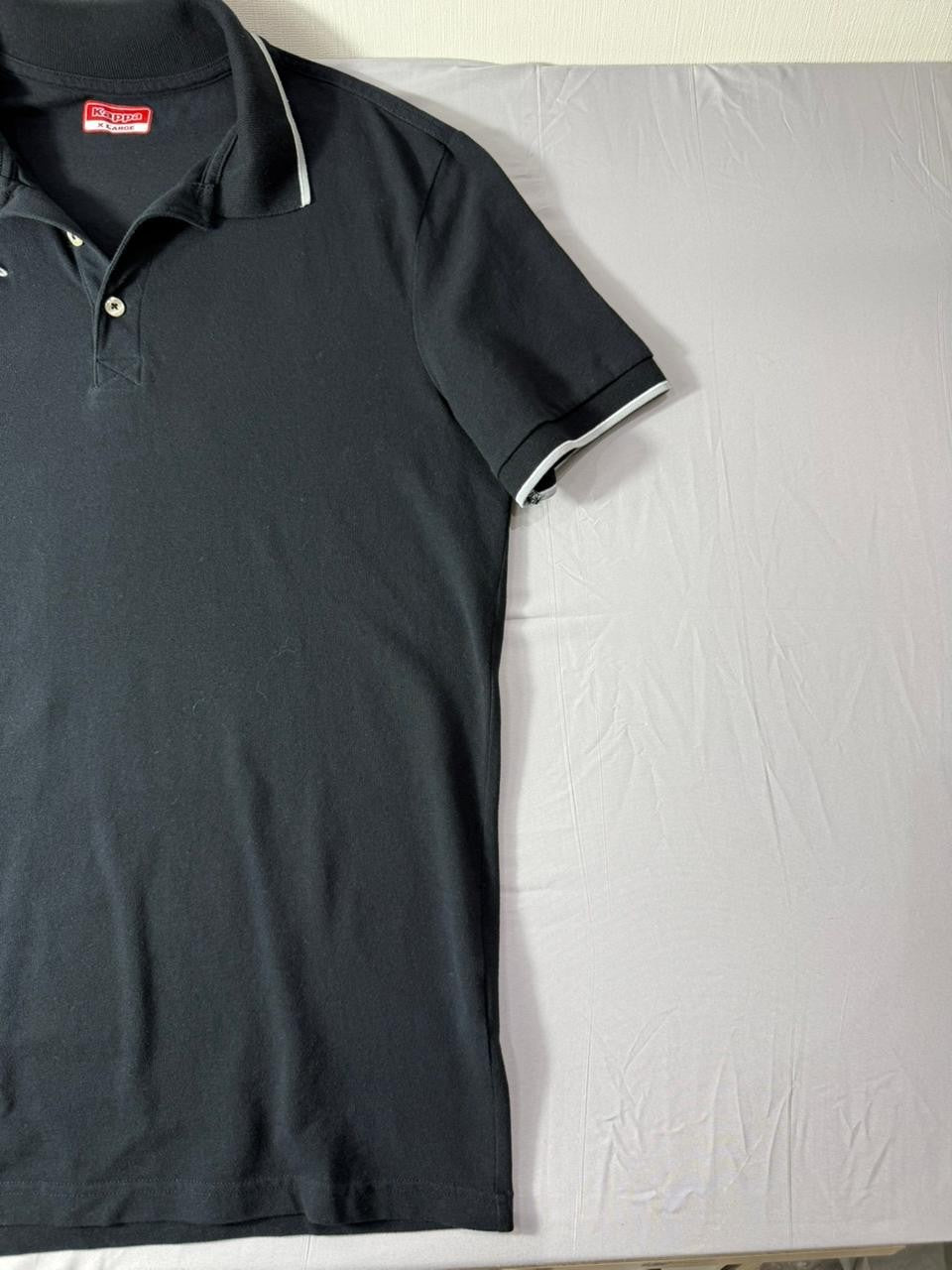 Kappa Black Polo Shirt Men's XL Short Sleeve Logo Casual Top
