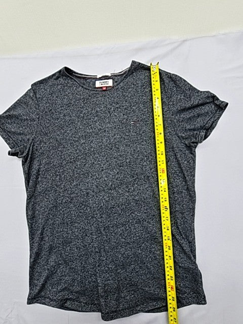 Tommy Jeans Gray Slim Fit Men's M Short Sleeve Crewneck Logo T-Shirt