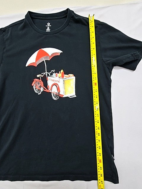 Converse Men's Black Short Sleeve T-Shirt Size L Cotton Crew Neck