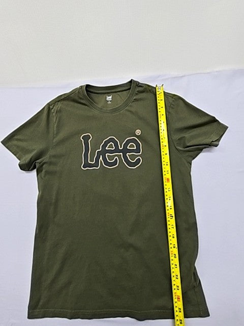 Lee Men's Slim Fit Green L Short Sleeve 100% Cotton Crew Neck T-Shirt