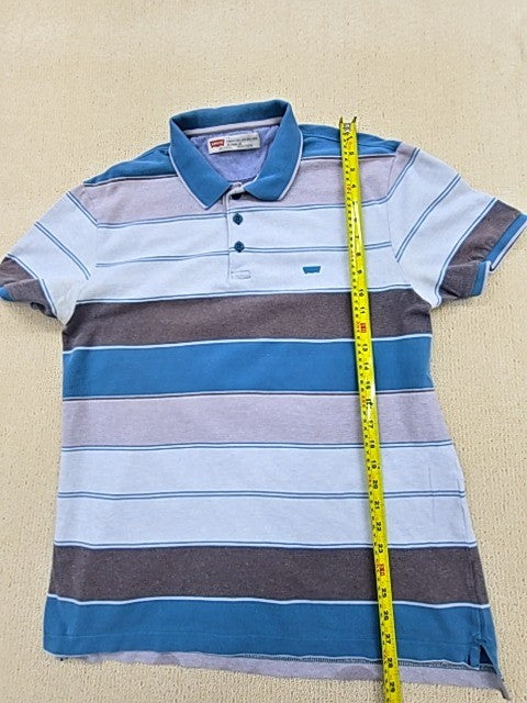 Levi's Men's Multi Stripe Polo Shirt L Short Sleeve Cotton