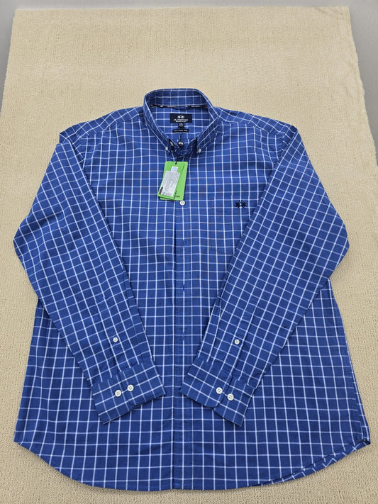 La Martina Men's Blue Shirt – Size XXL, Checked, Long Sleeve
