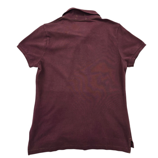 RALPH LAUREN Women's Burgundy Skinny Polo WM Cotton Pique