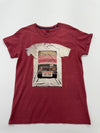 Graphic Tees Boys Maroon Graphic T-Shirt Size L Crew Neck Cotton Jersey