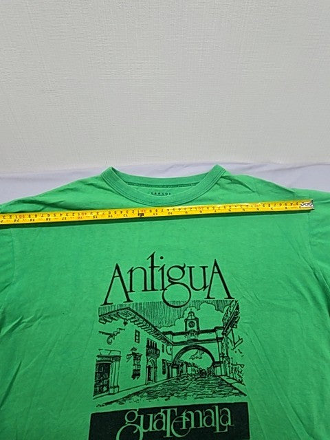 Carlos Dinastia Green T-Shirt Vintage Graphic Print Size L Crew Neck