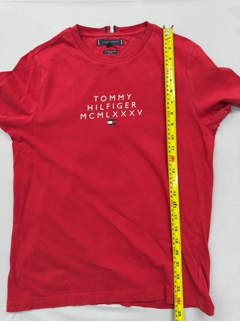 Tommy Hilfiger Men's Red S Short Sleeve Organic Cotton Crewneck T-Shirt