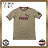 Puma Men's Beige T-Shirt – Size L, Short Sleeve, Crew Neck