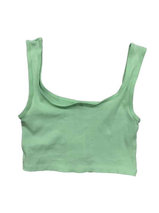 Sinsay Women's Lime Green Sleeveless Tank Top Size L Knit