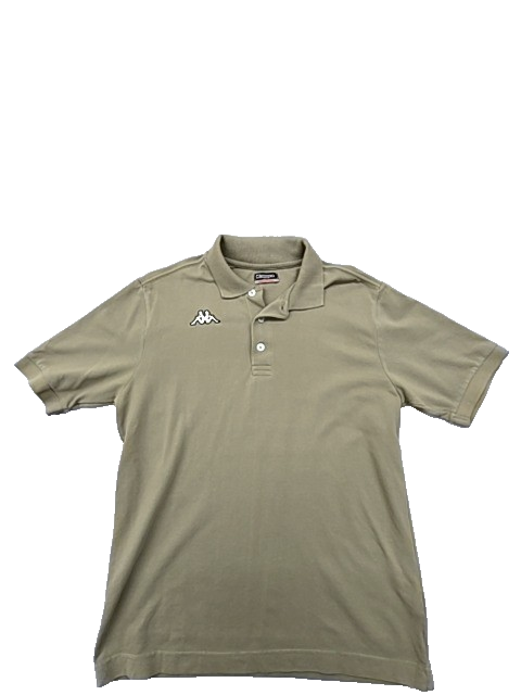 Kappa Khaki Men's Medium Polo Short Sleeve Button Collar Pique