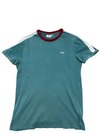 Fila Men's M Teal Color Block Short Sleeve Cotton T-Shirt Crew Neck