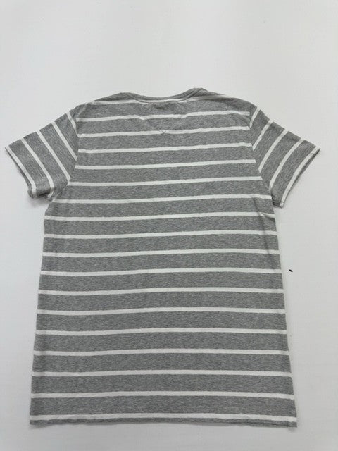 Tommy Hilfiger Men's Gray T-Shirt – Size L, Slim Fit, Striped