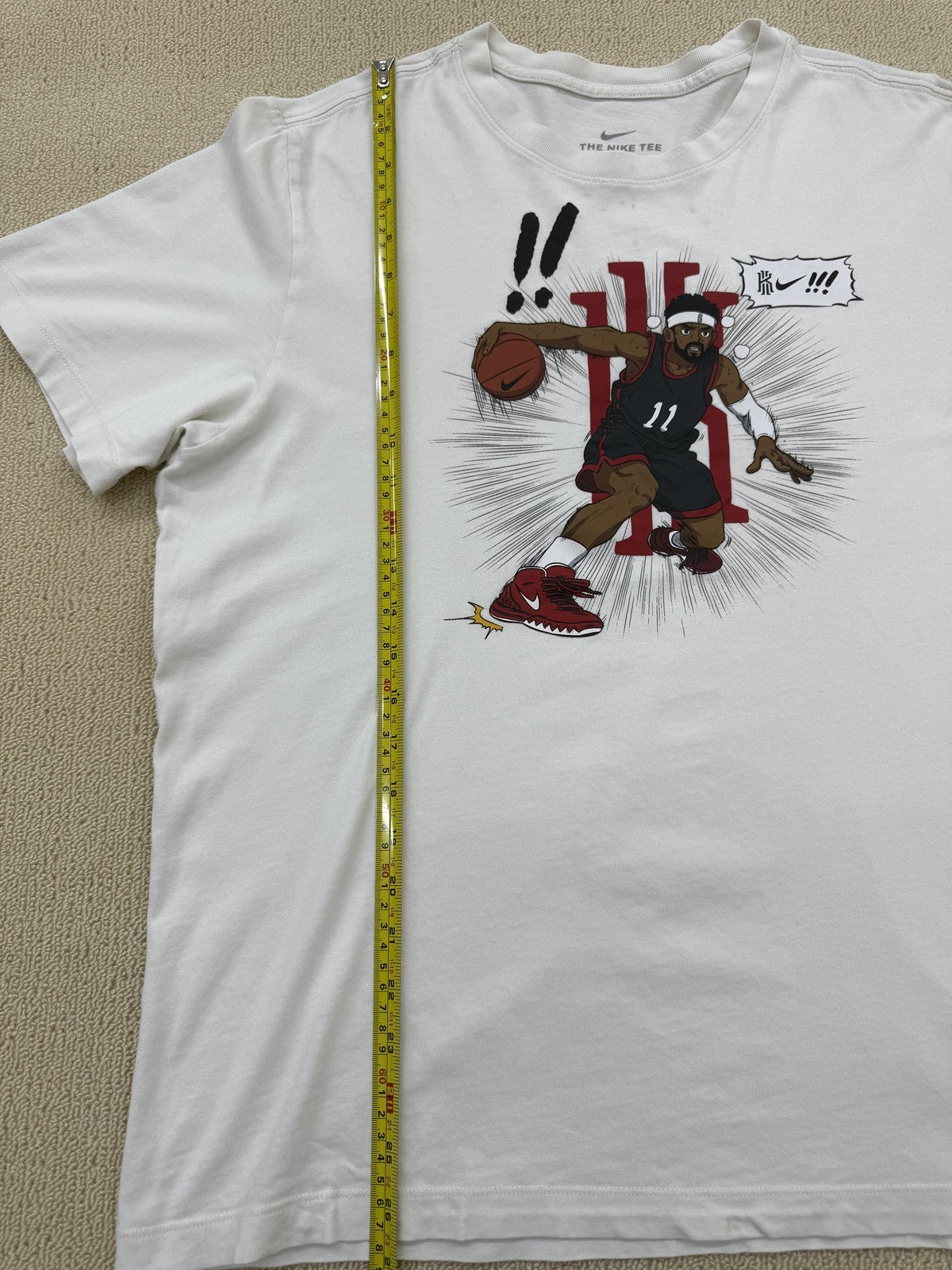 Nike James Harden Basketball Graphic White Crewneck Short Sleeve T-Shirt L