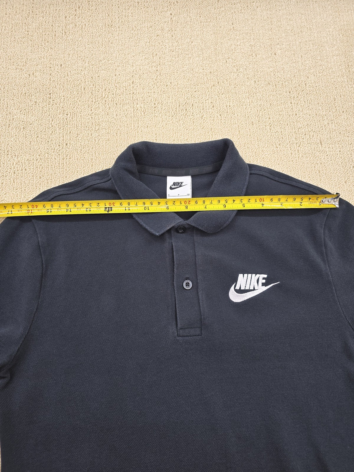 Nike Men's Grey Cotton Polo Shirt Short Sleeve Button S
