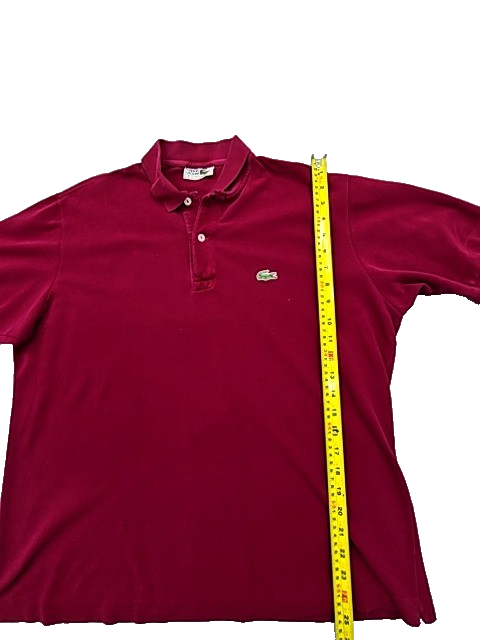 Lacoste L.12.12 Burgundy Cotton Polo Shirt Men Size 8 Classic Fit