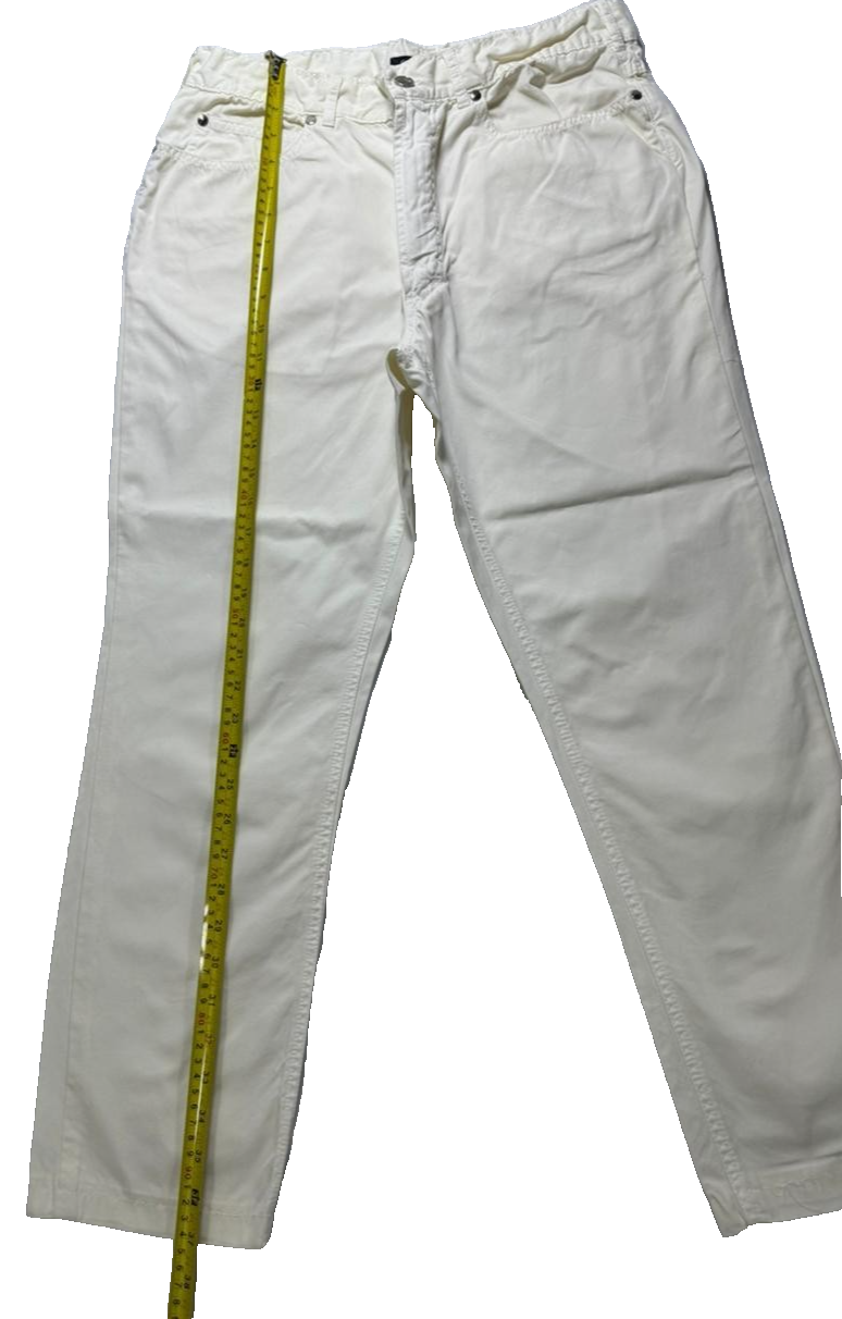 Burberry Men's Off-White Cotton Chino Pants Straight Leg 5-Pocket Casual