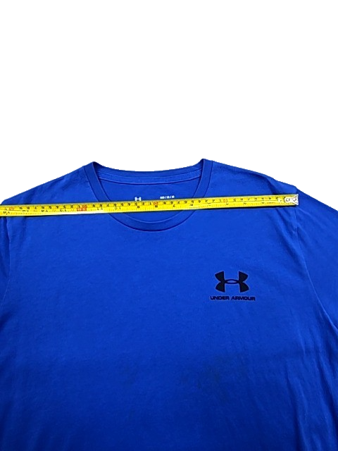 Under Armour Men's Blue Short Sleeve T-Shirt Size M Loose Fit Logo