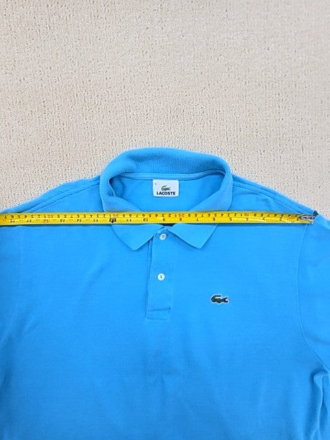 Lacoste Men's Blue Polo Shirt Short Sleeve Size 6 Button