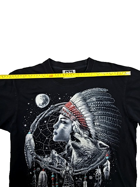 The Roxx Unisex Native American Graphic T-Shirt Black L 100% Cotton