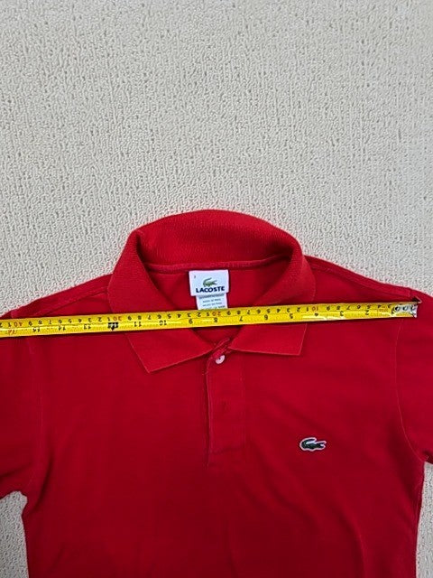 Lacoste Men's Red Cotton Short Sleeve Polo Shirt Regular