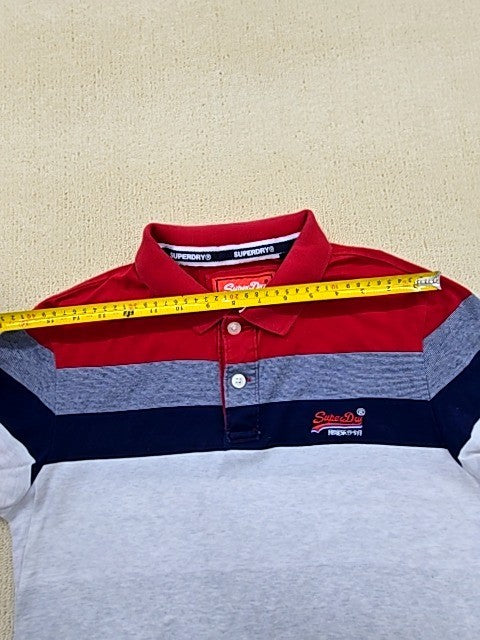 Superdry Men's Multi Striped Short Sleeve Polo Shirt M Medium