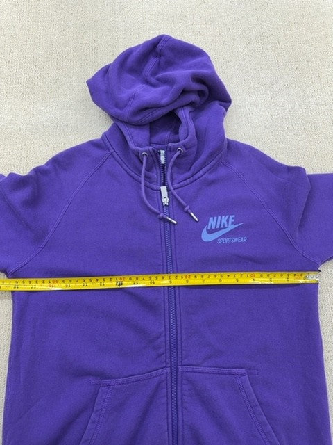Nike Unisex Purple Full-Zip Hoodie Size L 100% Cotton Sportswear
