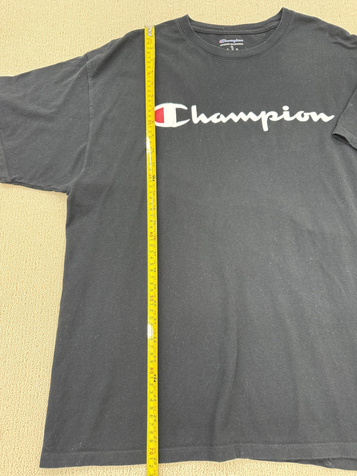 Champion Men's Black Short Sleeve Crewneck T-Shirt XL Cotton