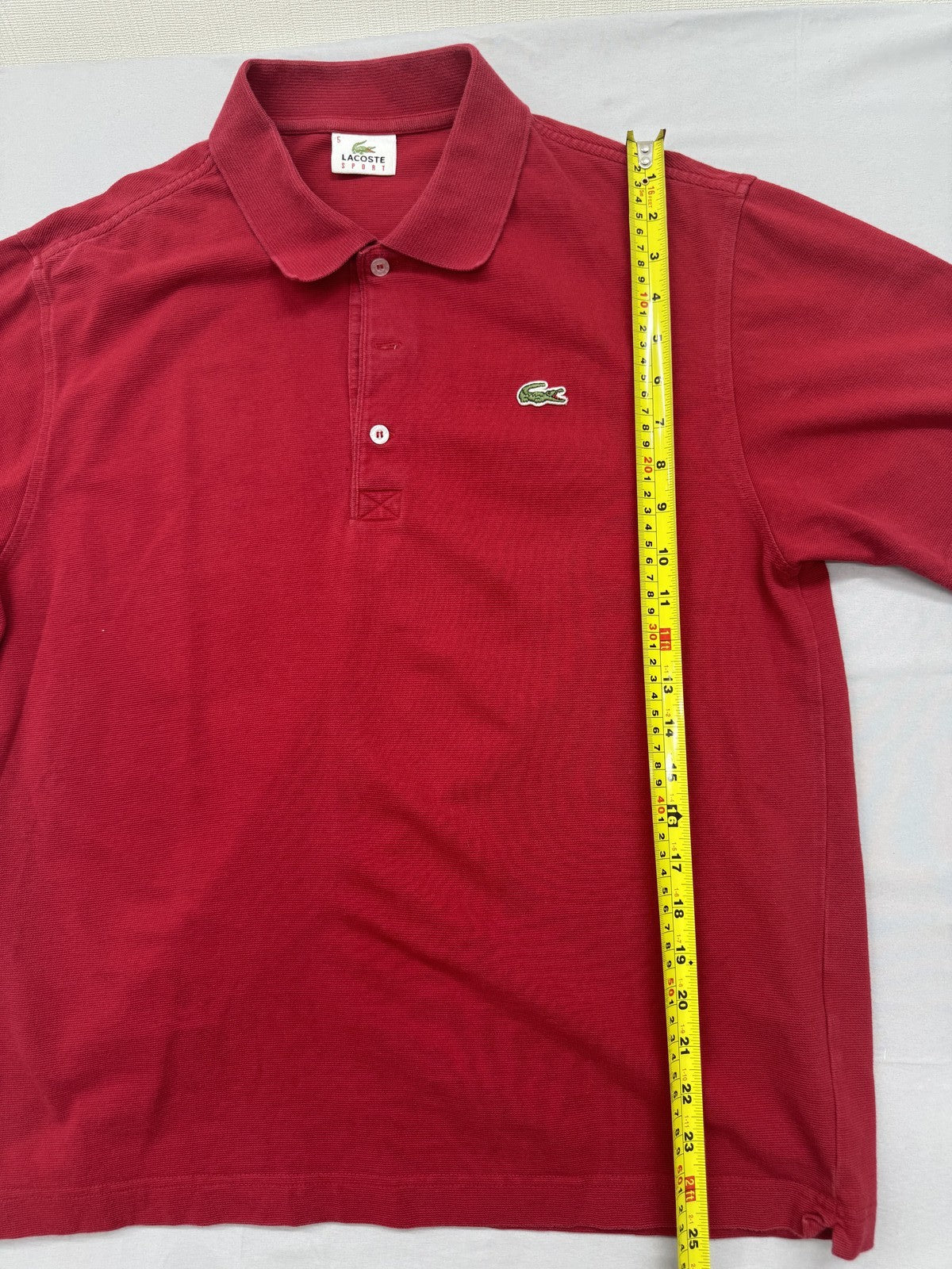 Lacoste Men's Red Polo Shirt Size 5 Classic Fit Sport