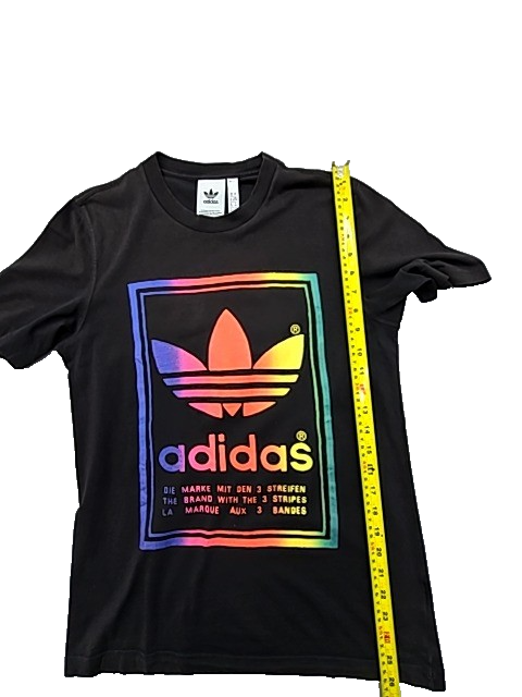 Adidas Men's Pride Rainbow T-Shirt XS Black Short Sleeve Cotton Blend