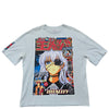 Bershka Men's Blue T-Shirt – Size L, Light Anime Brand Department, Graphic