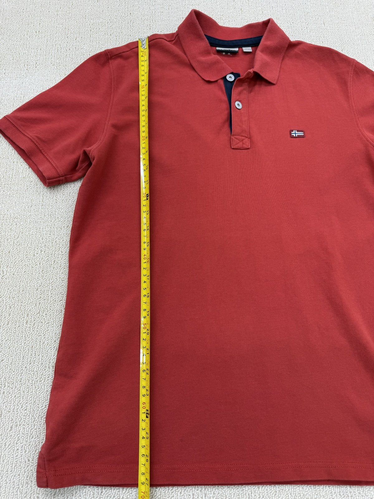 Napapijri Men's Red Polo Shirt Size L Cotton Classic Fit
