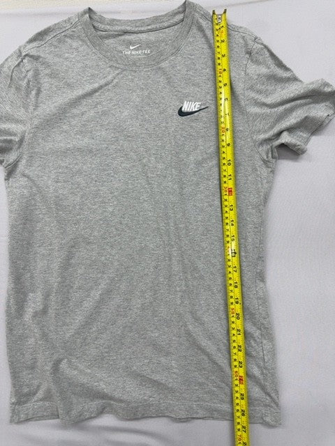 Nike Men's S Grey Cotton Short Sleeve Crew Neck Swoosh T-Shirt