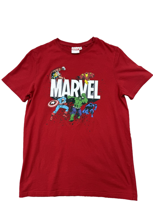Marvel Avengers Kids T-Shirt Captain America Hulk Iron Man Thor Red
