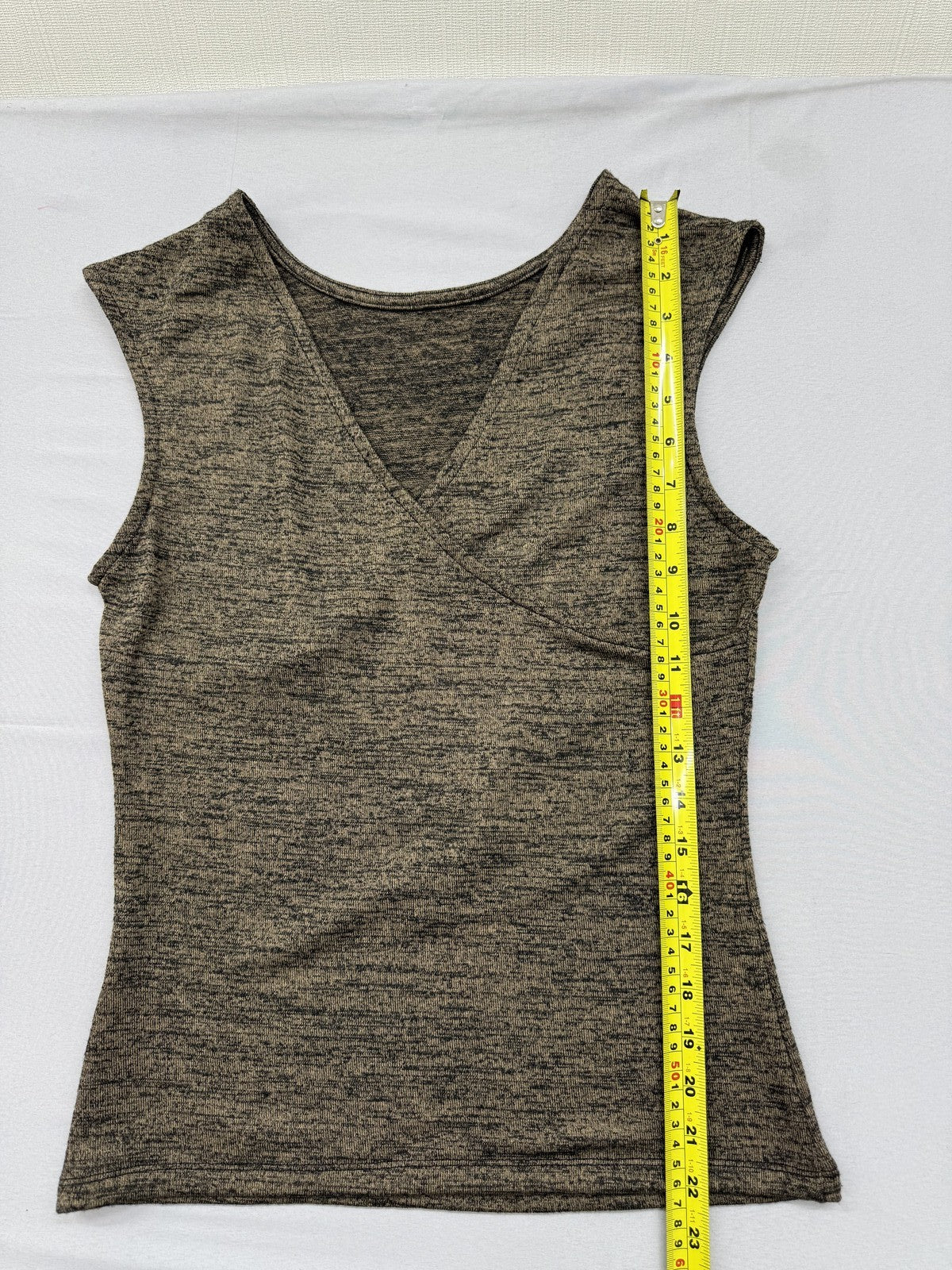 DKNY Pure Olive Khaki V-Neck Sleeveless Tank Top Women S Cotton Blend