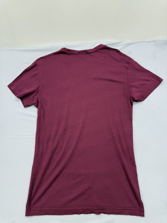 Fred Perry Men's M Burgundy Cotton T-Shirt Crewneck
