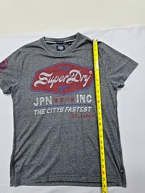 Superdry Japanese Theme Men's T-Shirt Grey Marl L Relaxed Fit