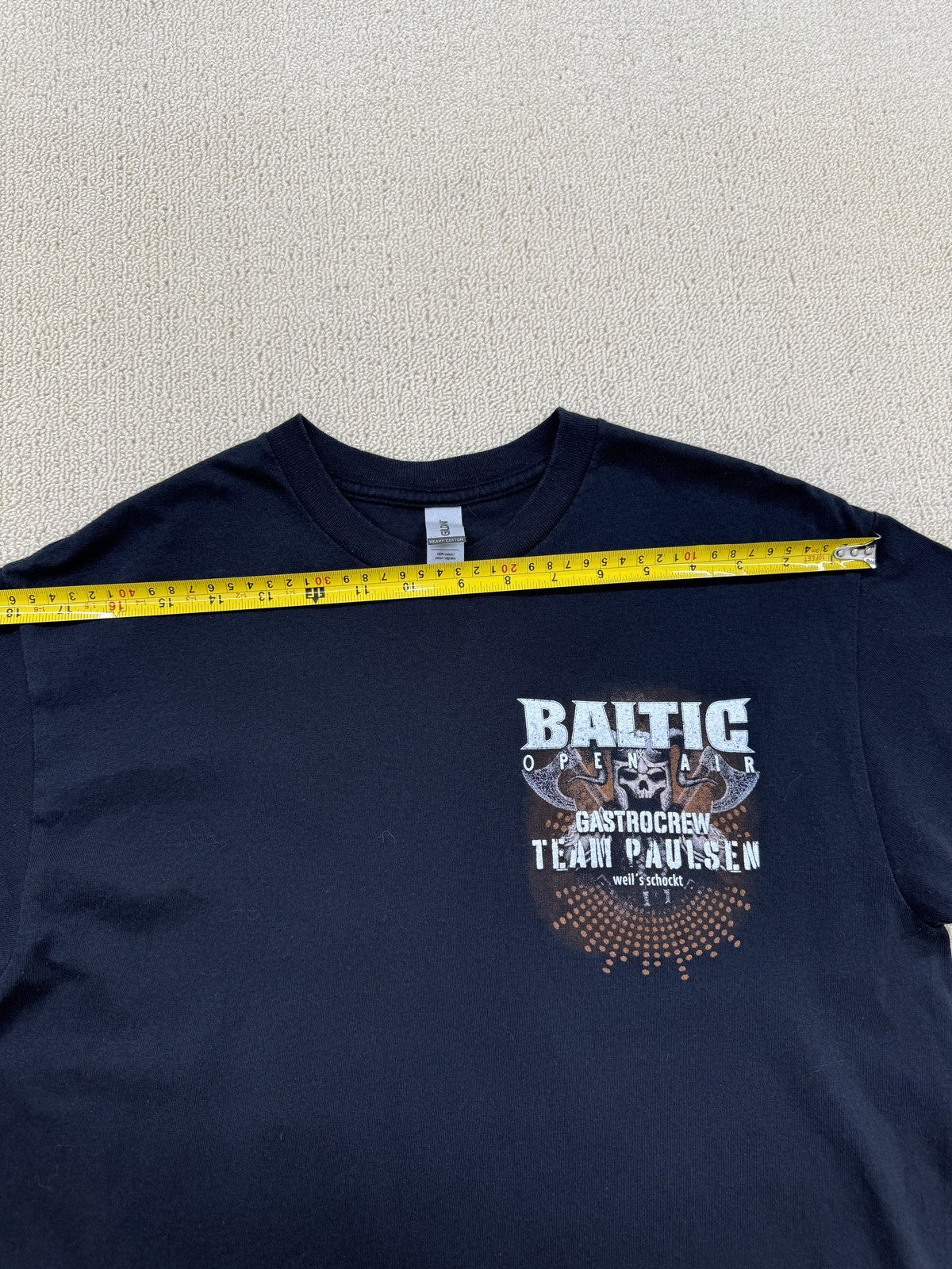 Gildan Men's Black Baltic Graphic T-Shirt Size M Heavy Cotton