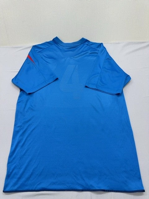 Umbro Men's Blue Soccer Field Jersey Short Sleeve Moisture Wicking Micro Mesh
