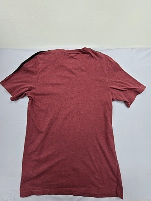 Adidas Men's Burgundy 3 Stripes T-Shirt M Short Sleeve Crew Regular
