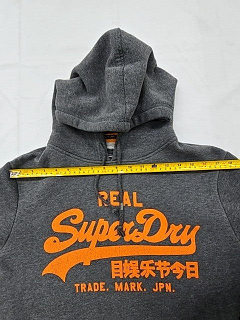 Superdry Men's Grey Marl Vintage Logo Hoodie Small Slim Fit