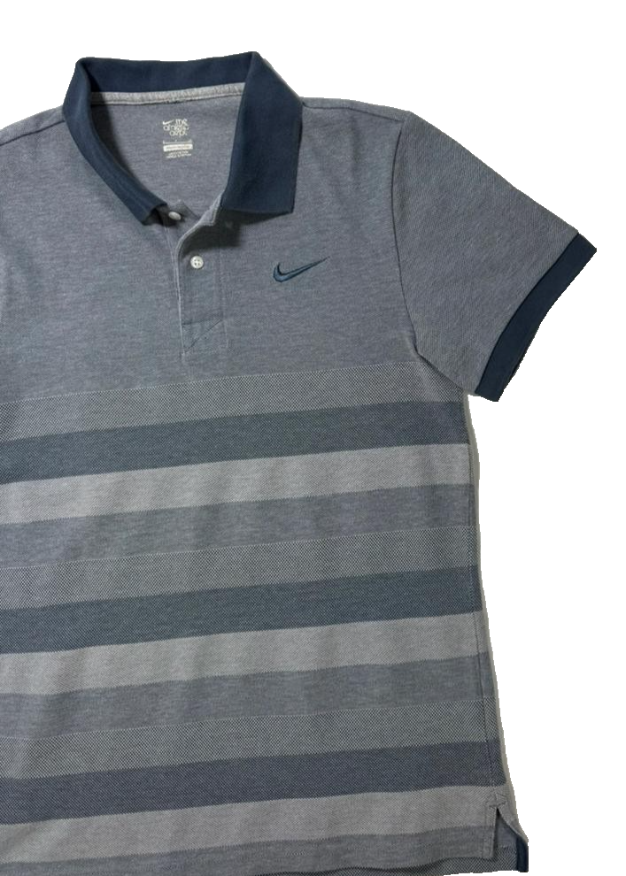 Nike The Athletic Depr Stripe Collar Cotton T-Shirt | Size: S