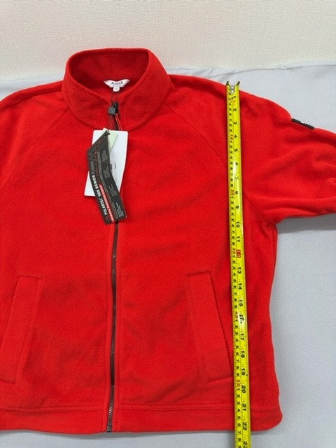 Aigle Red Fleece Zip Up Jacket High Collar Long Sleeve Unisex