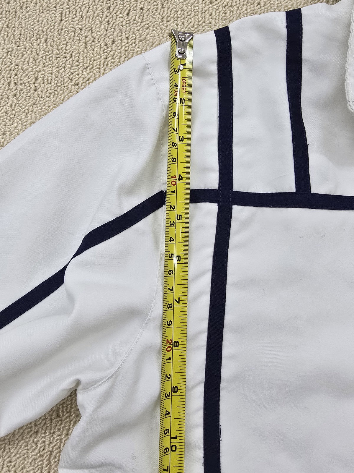 Fila White Striped Track Jacket S Unisex Activewear Polyester