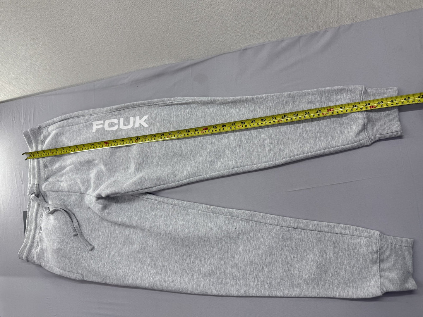 French Connection FCUK Grey Activewear Sweatpants Men L Relaxed Tapered
