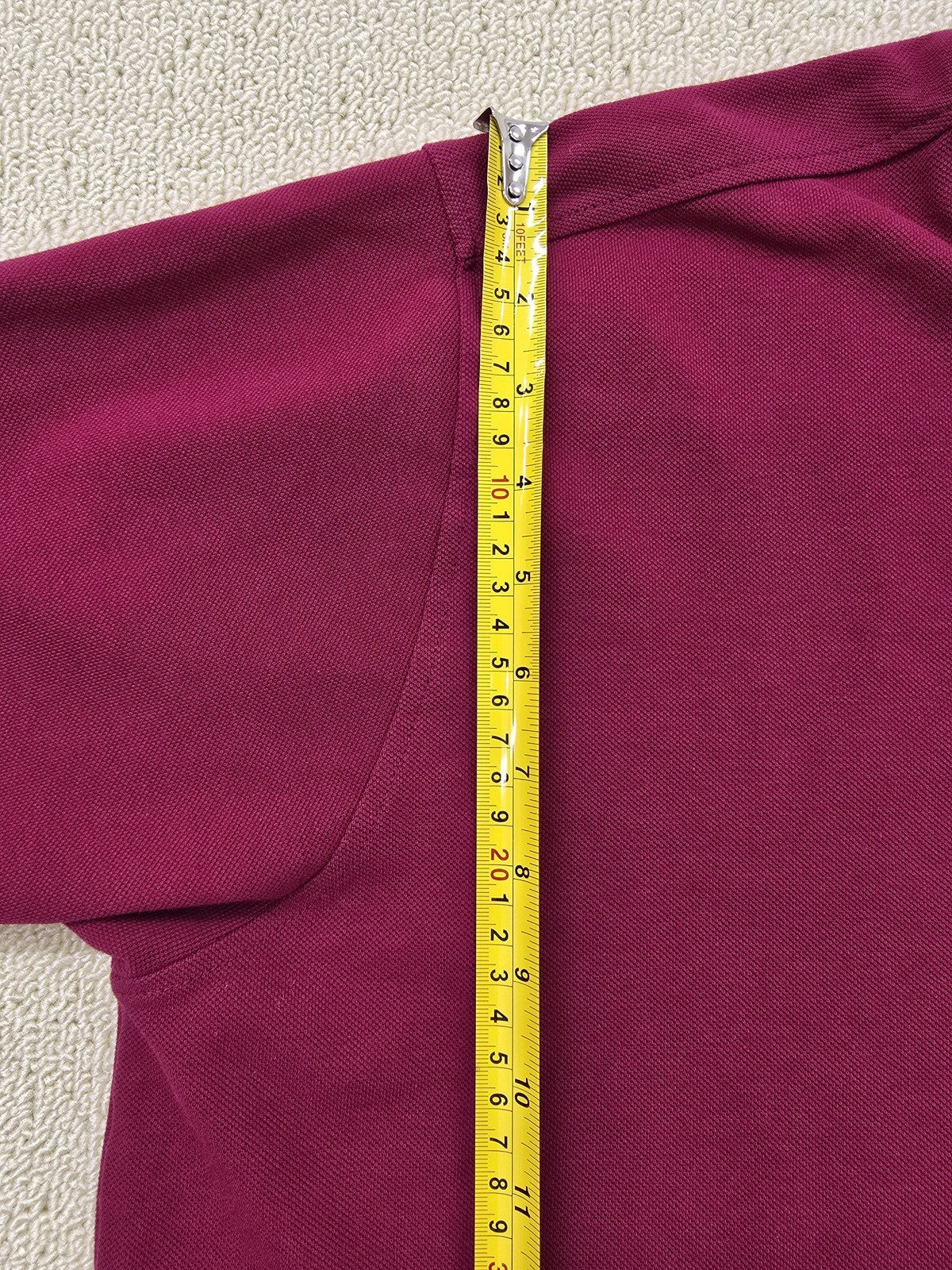 Lacoste Men's Polo Shirt Size 6 Maroon Short Sleeve Cotton