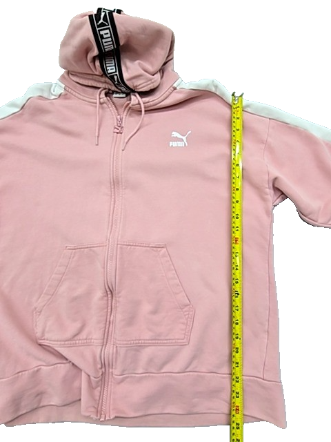 PUMA Women's Pink Zip Hoodie XL Regular Fleece Essentials